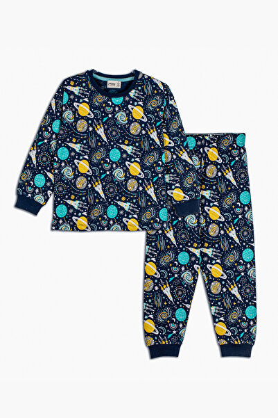 ZUZUNGA Uzay Temalı (Gezegenler-Uzay Aracı) Çocuk Pijama Takımı