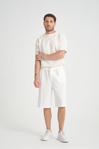 Redline Pantaloni scurți moale pentru bărbați, 100% bumbac, cu croiala confortabilă Capri