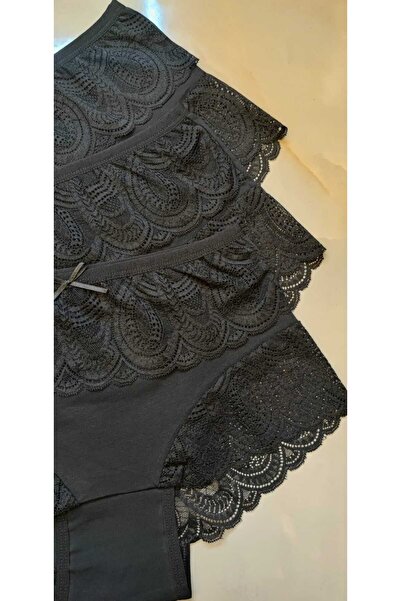 AVESŞENER Set de 3 chiloți din dantelă cu talie înaltă