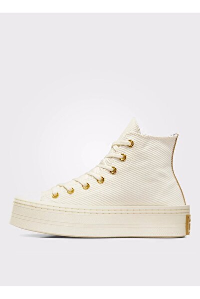 Converse Chuck Taylor All Star Modern Lift Platform Corduroy Kadın Günlük Ayakkabı A07204c Krem