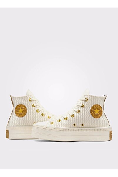 Converse Chuck Taylor All Star Modern Lift Platform Corduroy Kadın Günlük Ayakkabı A07204c Krem
