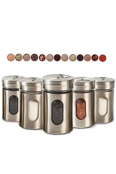TAGESAN Stainless Steel Set of 2 - 3 Different Hole Options, Glass Window, Leak Proof Cover