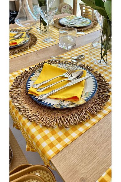 Decamor home 6 кръгли плетени подноса за сервиране - American Service