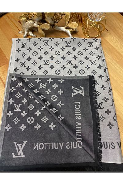 SefaNur Eşarp Double Sided Lv Pattern Silky Cashmere Shawl