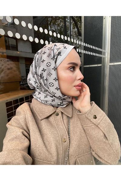 SefaNur Eşarp Double Sided Lv Pattern Silky Cashmere Shawl