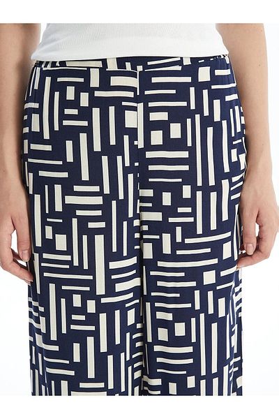 LC Waikiki ÖZYEKA LCW - Pantaloni Palazzo de damă cu model modest, talie elastică