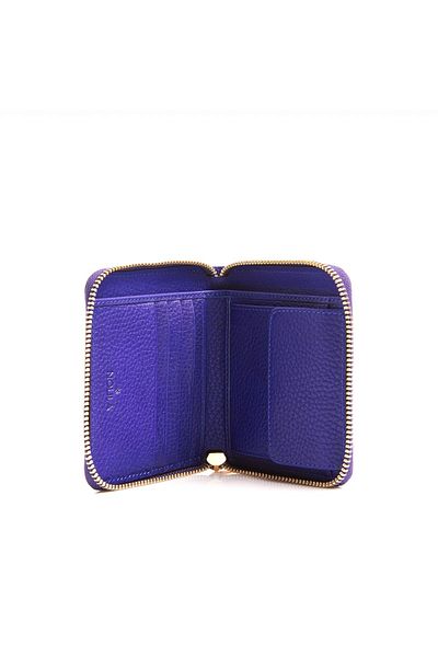 Noula Purple Leather Zippered Wallet