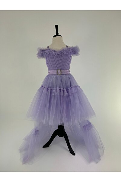 SIRRI Rochie de seara pufoasa cu coada pentru fetita de 5-12 ani