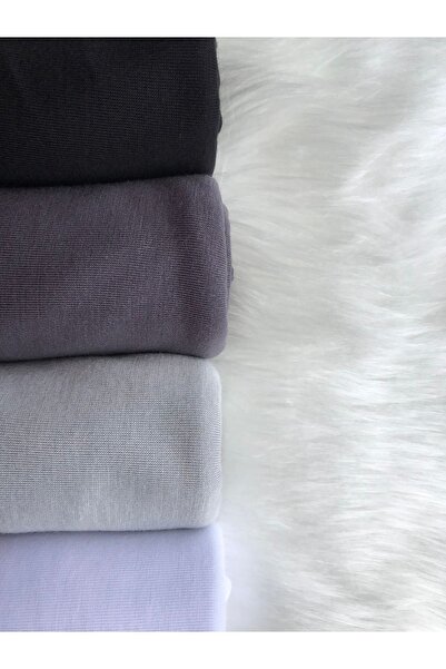 Naciye Sultan Τζέρσεϊ Σάλι Σετ 4 τεμαχίων (ΜΑΥΡΟ - ΓΚΡΙ ΣΚΟΥΡΟ - ΓΚΡΙ ΑΝΟΙΧΤΟ - ΛΕΥΚΟ)