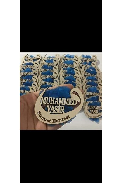 hobievimdizayn Sünnet Magneti Hediyelik 25 Adet Beyaz Ahşap