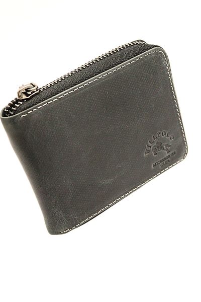 willpolo Unisex Genuine Leather Zippered Wallet