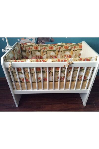 Yakamoz Unisex Bebek Çocuk Yenidoğan Keten Kumaş Koruma Şilteli Piko Kenar Po...