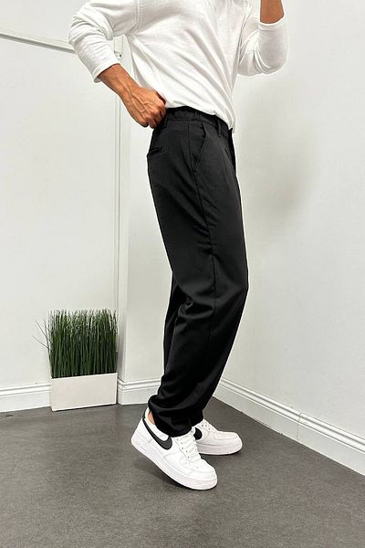 BDRMAN Baggy Black Color Comfortable Fit Pleated pants
