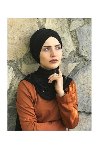 çamaşırsepeti Μαύρο εξωτερικό καπό Hijab - Καπό θάλασσας και πισίνας με 3 σταυρωτά λουράκια