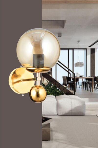 İstanbul Avize Larin Single Gold Yellow Glop Glass Applique