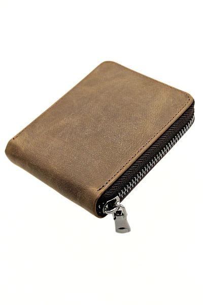 willpolo Unisex Genuine Leather Zippered Wallet