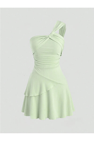 Dressco Lisa - Tek Omuz Fırfırlı Elbise