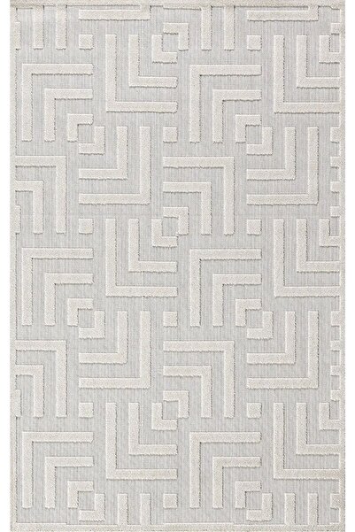 Dinarsu Grace 54100-261 Krem Modern Geometrik Desenli Salon Mutfak Halısı