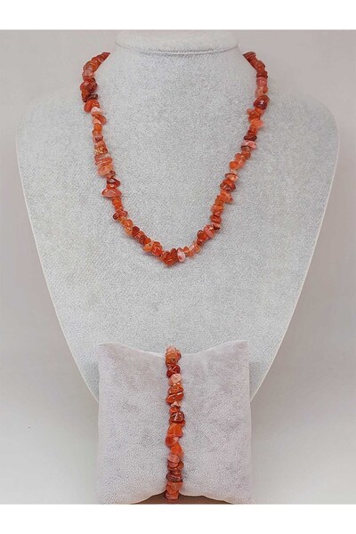 Yasamtohumu Set ogrlice i narukvice od malog ahat kamenja - (52214)