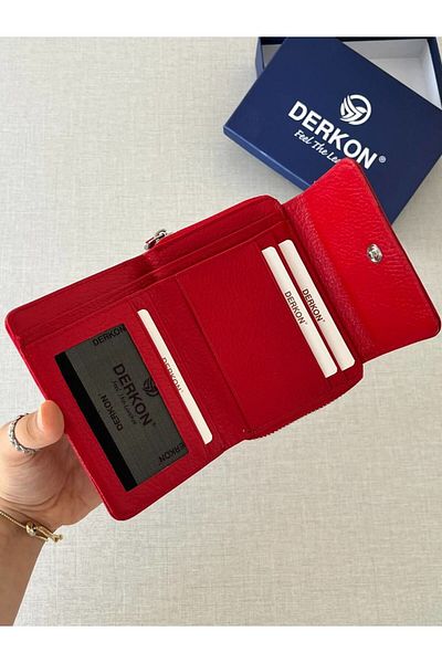 DERKON Red nova Genuine Leather Women's Wallet