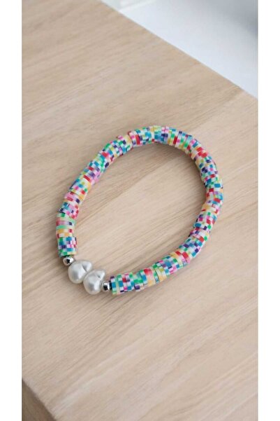 nasclaycollection فيمو سوار اللؤلؤ هدية ملونة