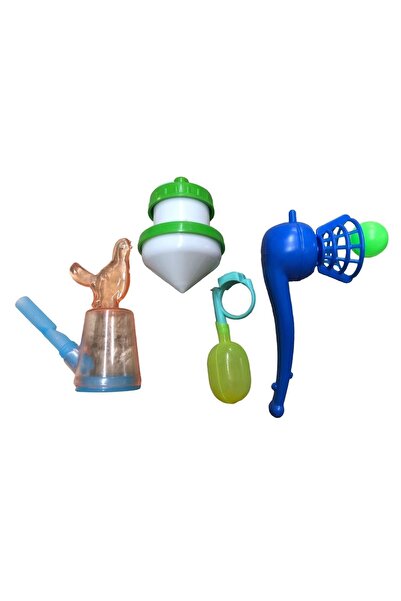 GenelTedarik eğitici eski nostalji oyuncaklar 4lü set kuş düdüğü topaç şaka yüzüğü pipo nostalji oyuncaklar