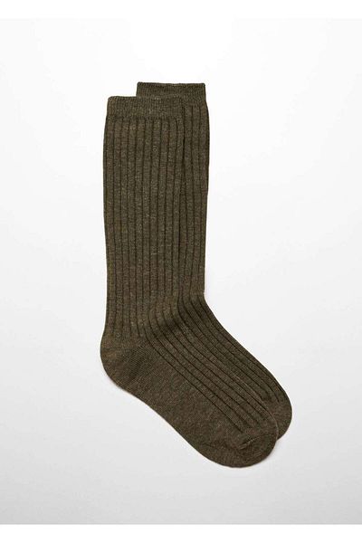 MANGO Kids Khaki Socks for Kids