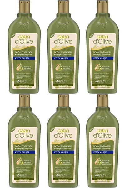Dalan 400 Ml 6 Pieces Natural Olive Oil Bran Nourishing Shampoo
