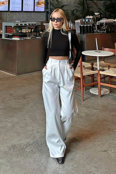 Bak'ap High Waist Plaszo Pants - Pleated Fabric