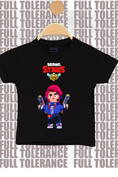 FULL TOLERANCE Unisex Cocuk Siyah Brawl Stars Colt Karakterli Tişörtü