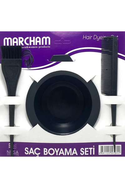 efmues Saç boyama seti krepe tarağı boya fırçası ve tas 3lü set