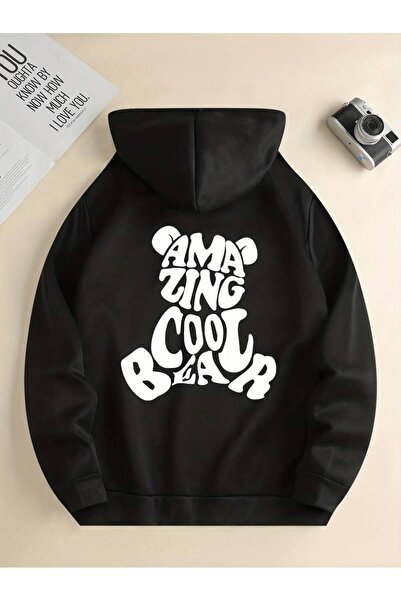 NoVibe Hanorac de iarnă supradimensionat unisex Incredible Cool Bear imprimat...