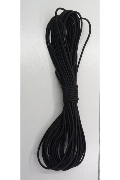 Tuhafiş 6 Meters Black Thin Buckle Elastic