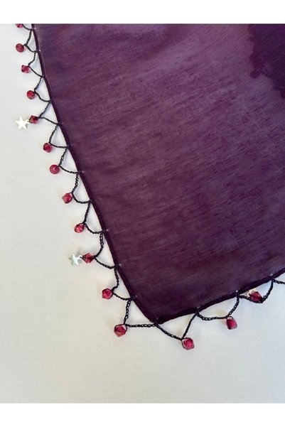 GÜNBATILI Handcrafted Handcrafted Edge Beaded Writing Cheesecloth Yemeni Dowry Gift