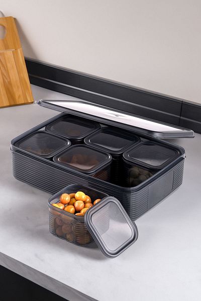 emir home shop 7 Pieces Leak Proof Airtight Storage Container Set Breakfast Picnic Set Refrigerator Freezer Organizer