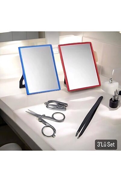 Metler Süper 3 lü Set 1 Adet Küçük Tıraş Aynası & 1 Adet Cımbız &1 Adet Taşın...