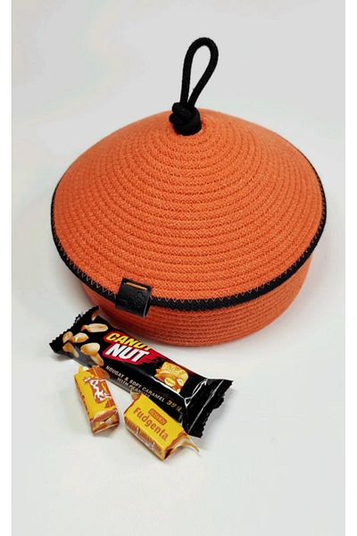 home decors by özlem Wicker Basket with Lid Gift Decoration Storage Box Organizer-20x7cm