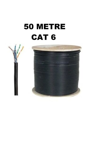 ANKTEK 50 Metre Cat6 Dış Ortam Internet Kablosu Modem Pc Arası Bilgisaya Uçları Yapılı