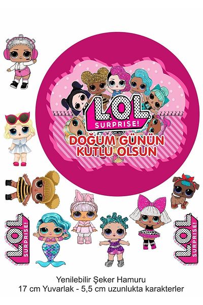 printiks Lol Doll 11 bucăți ornament comestibil scris pe tort prăjituri cupcake zahăr plastilină imprimare hârtie