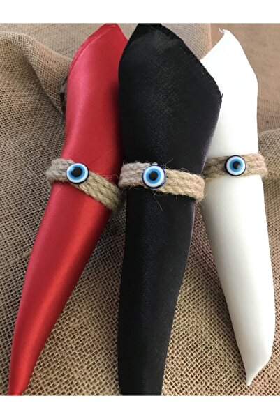 Fancyagnes Handmade Wicker Rope Evil Eye Beaded Napkin Ring Ring (12 Persons)