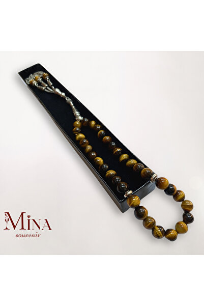 Mina Souvenir مسبحة عين النمر من الحجر الطبيعي