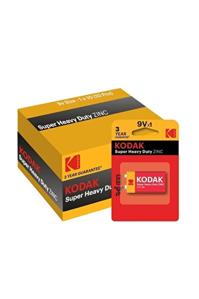 Kodak 10 Adet Çinko Karbon Blisterli 9 Volt Pil
