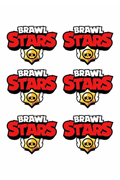printiks شعار Brawl Star 6 قطع 7 × 9 سم زينة كعكة صالحة للأكل كوكي كب كيك حلو...