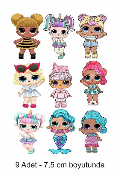 Genel Markalar Lol Bebek 9 Adet Karakteri Yenilebilir Pasta Süsü Kurabiye Cup...