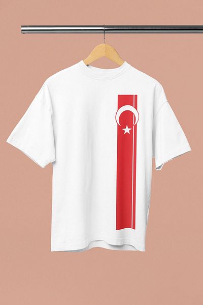 Korefanzin CODE Advantage Trend - Λευκό T-shirt με στάμπα μισοφέγγαρου και αστεριού