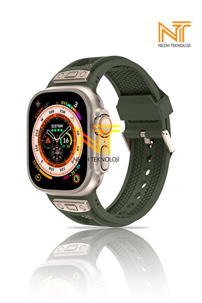 Nezih Case Apple Watch Ultra / Ultra2 49mm Uyumlu Metal Süslemeli Desenli Hav...