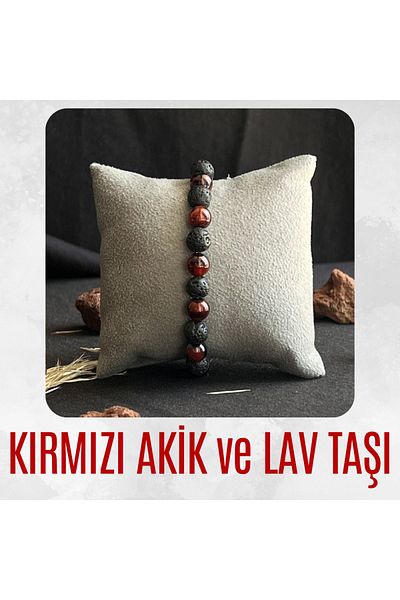 Jeweles Red Bracelet with Natural Stones