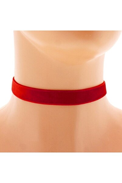 Nishstyle 2 Cm Kırmızı Renk Kadife Choker