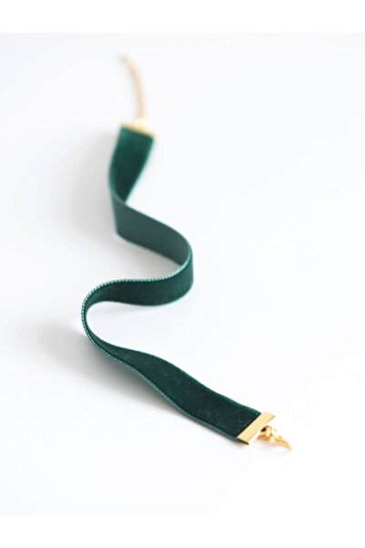 Nishstyle 1 Cm Zümrüt Yeşil Renk Kadife Choker