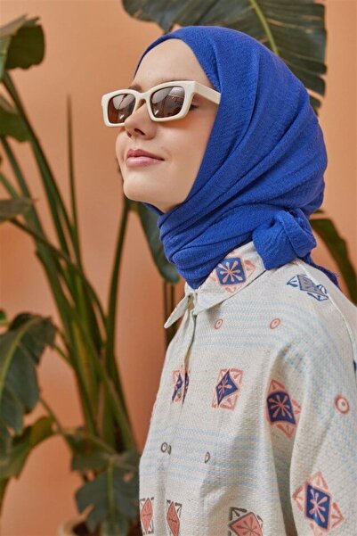 Şalland Bürümcük Saks Mavisi (ÜTÜ ISTEMEYEN HAFİF YAPISI, HAVA ALAN ÖZEL DOKU...